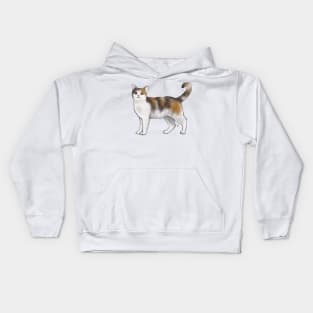 Cat - American Wirehair - White and Calico Kids Hoodie